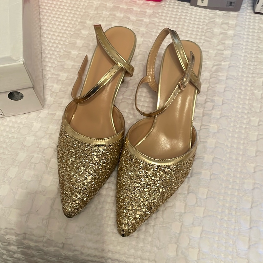 Gold dress shoes